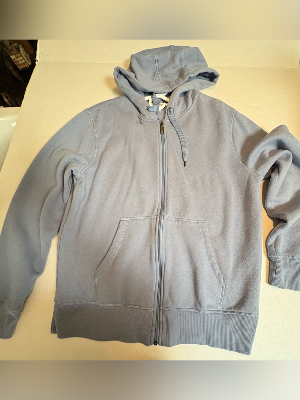 Men's Light Blue Full-Zip Hoodie Jacket